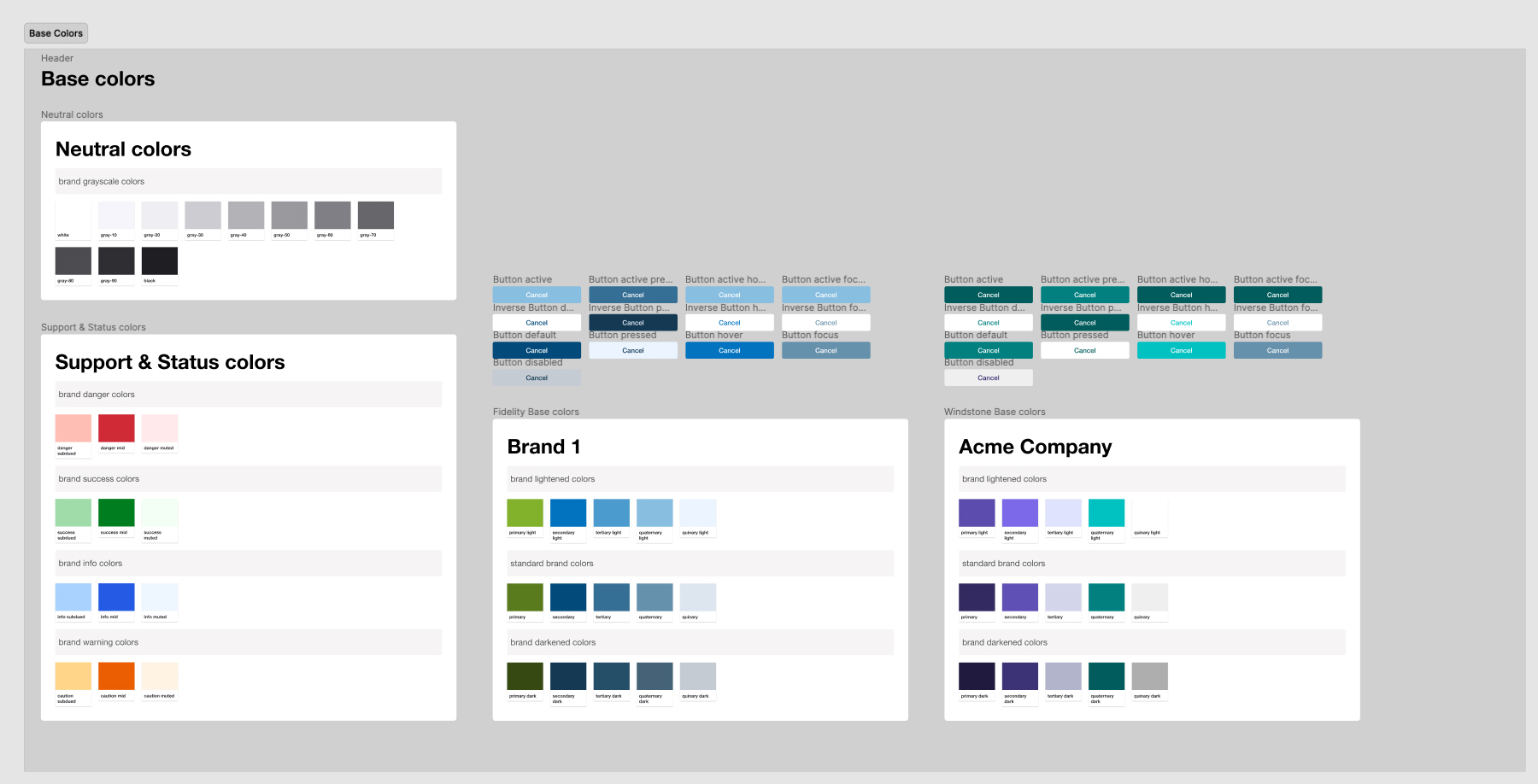 Design System Color Variables Sample