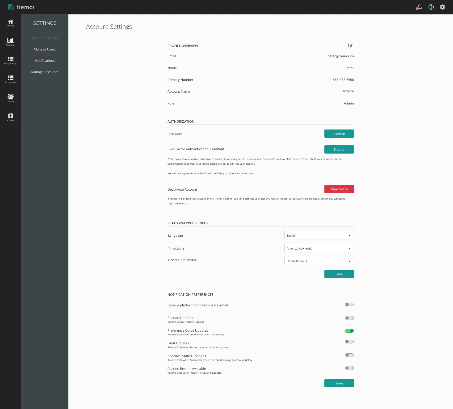 Tremor Admin UI Add User Form Layout